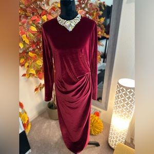 Velvet Cranberry Red Dress